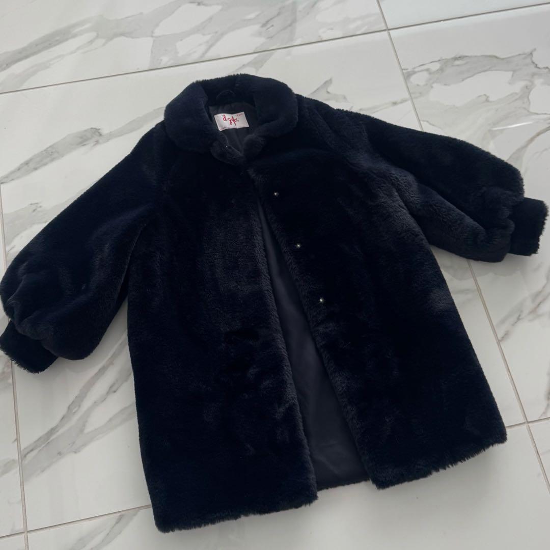 美品　ilgufo 紺　キッズダウン　イルグッフォ　キッズコート　サイズ8