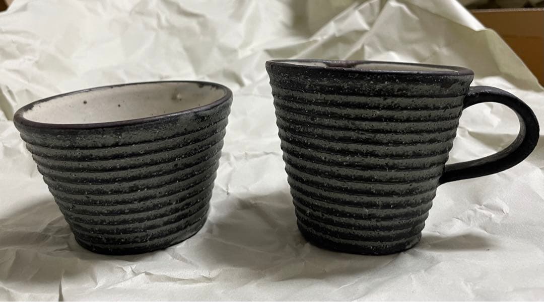 沖誠 器 炭化ボーダー器 食器 皿 マグカップ セット 作家