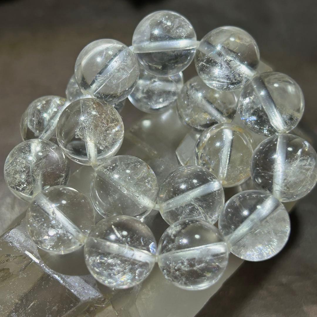 ☆ラピス様！福徳弁天秘宝⑩！貫入水晶！クォーツインクォーツ　水晶　ブレス