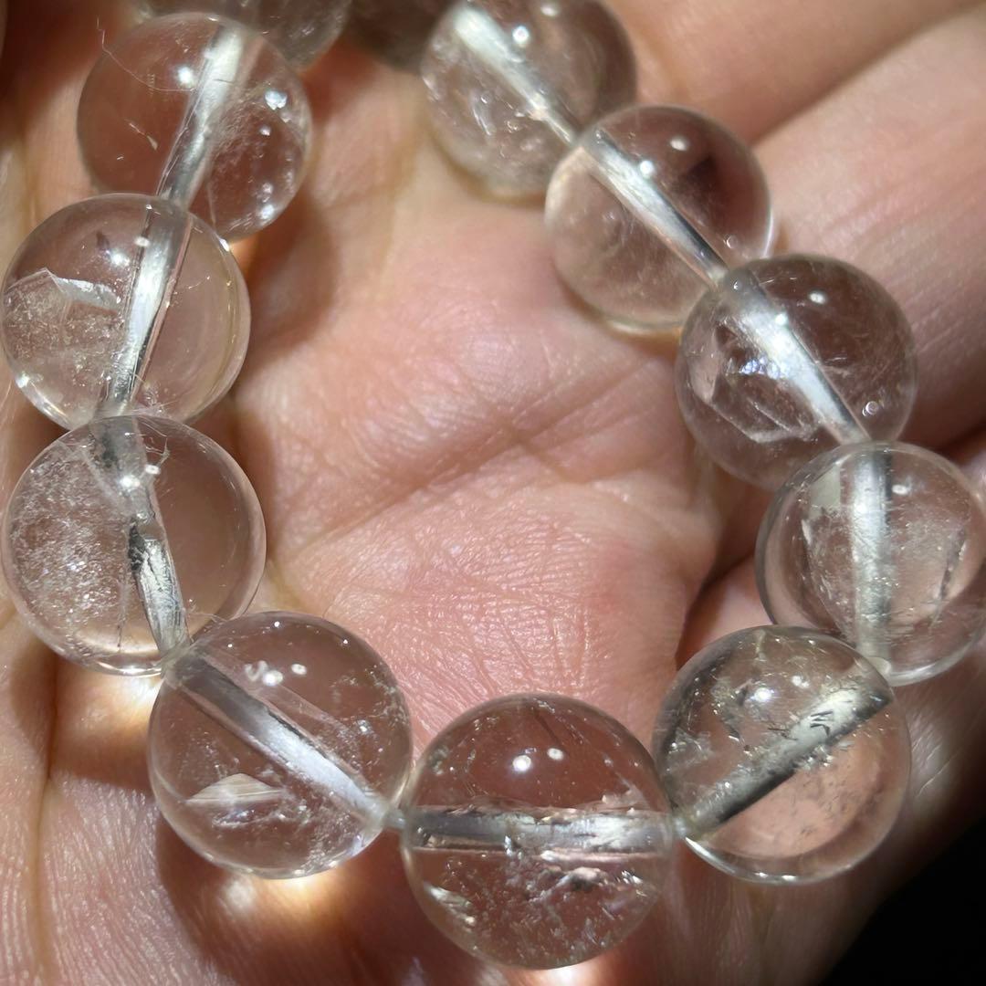 ☆ラピス様！福徳弁天秘宝⑩！貫入水晶！クォーツインクォーツ　水晶　ブレス