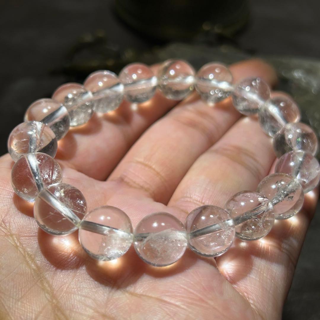 ☆ラピス様！福徳弁天秘宝⑩！貫入水晶！クォーツインクォーツ　水晶　ブレス