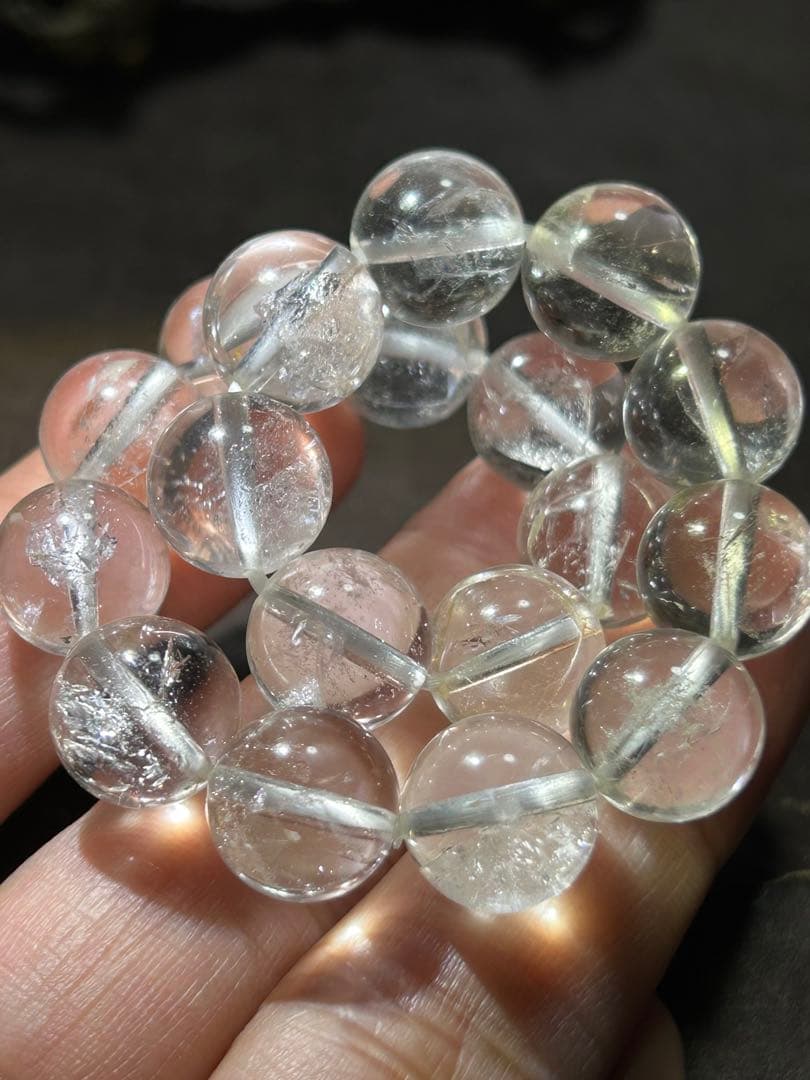 ☆ラピス様！福徳弁天秘宝⑩！貫入水晶！クォーツインクォーツ　水晶　ブレス