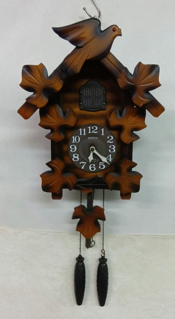 RHYTHMクォーツ　鳩時計　木製掛け時計　シチズン　レトロ　カッコー　動作品