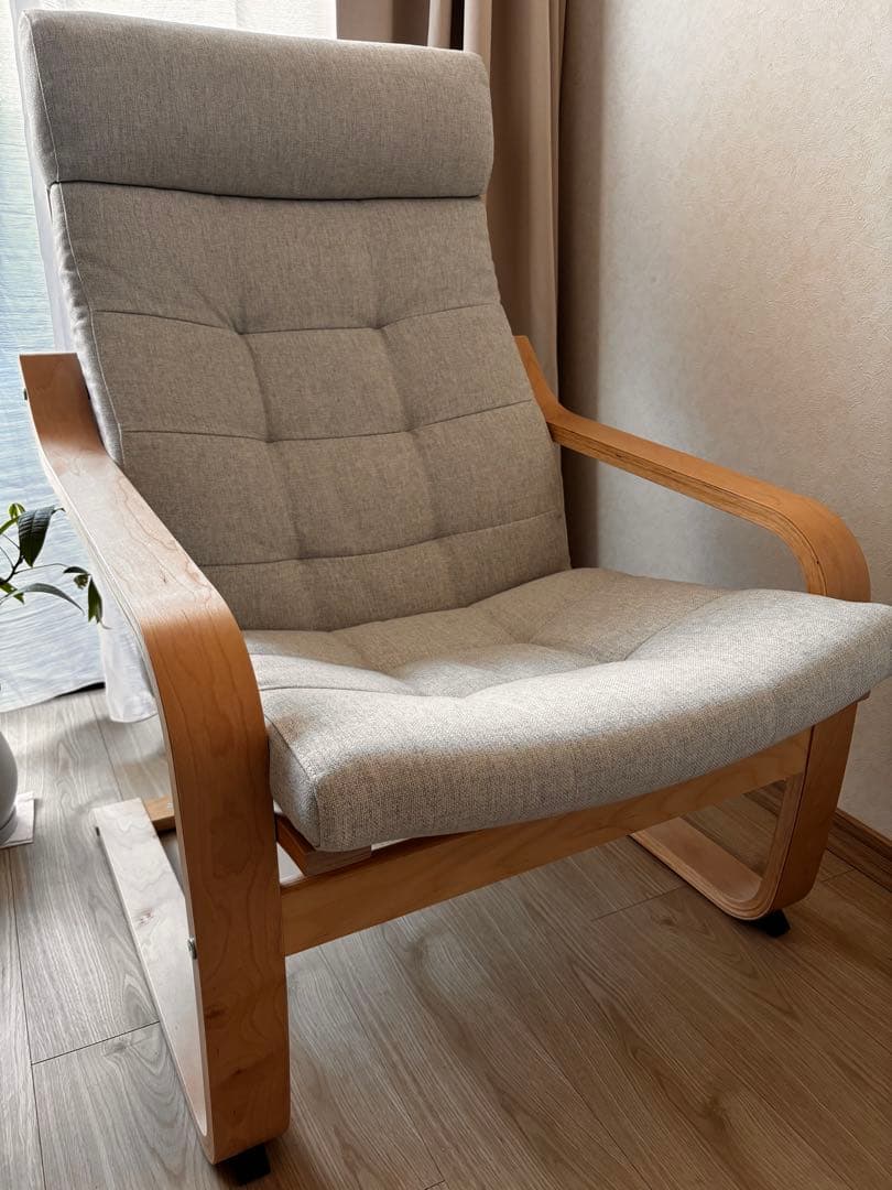 POÄNG ポエング パーソナルチェア, バーチ材突き板/グンナレド ベージュ