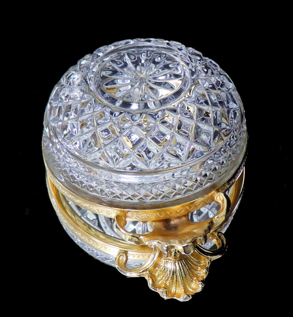 オールド・バカラ 金彩ロカイユ装飾貝殻ボウル 小物入れディアマン ルイ15世様式