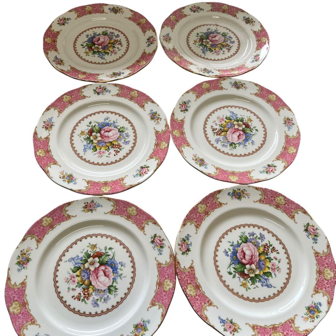 英国製　ロイヤルアルバート26.5cmディナープレート 6枚　レディーカーライル