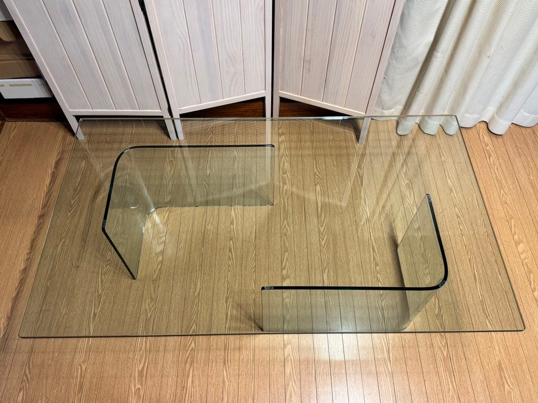 【美品】※引き取り限定※ガラステーブル センターテーブル ローテーブル