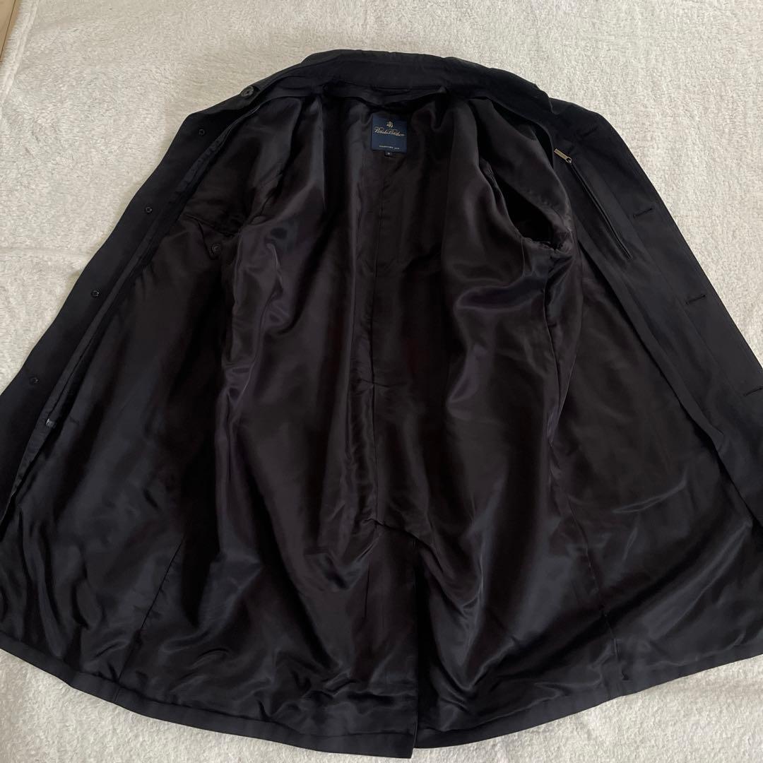 【美品】 ブルックスブラザーズ ステンカラーコート 比翼 ライナー付き 黒