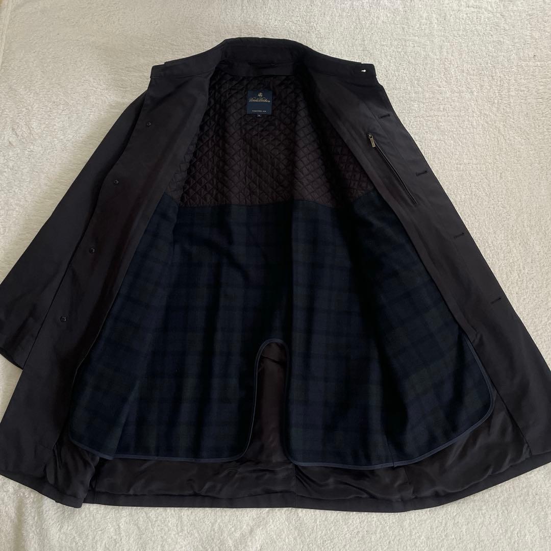 【美品】 ブルックスブラザーズ ステンカラーコート 比翼 ライナー付き 黒