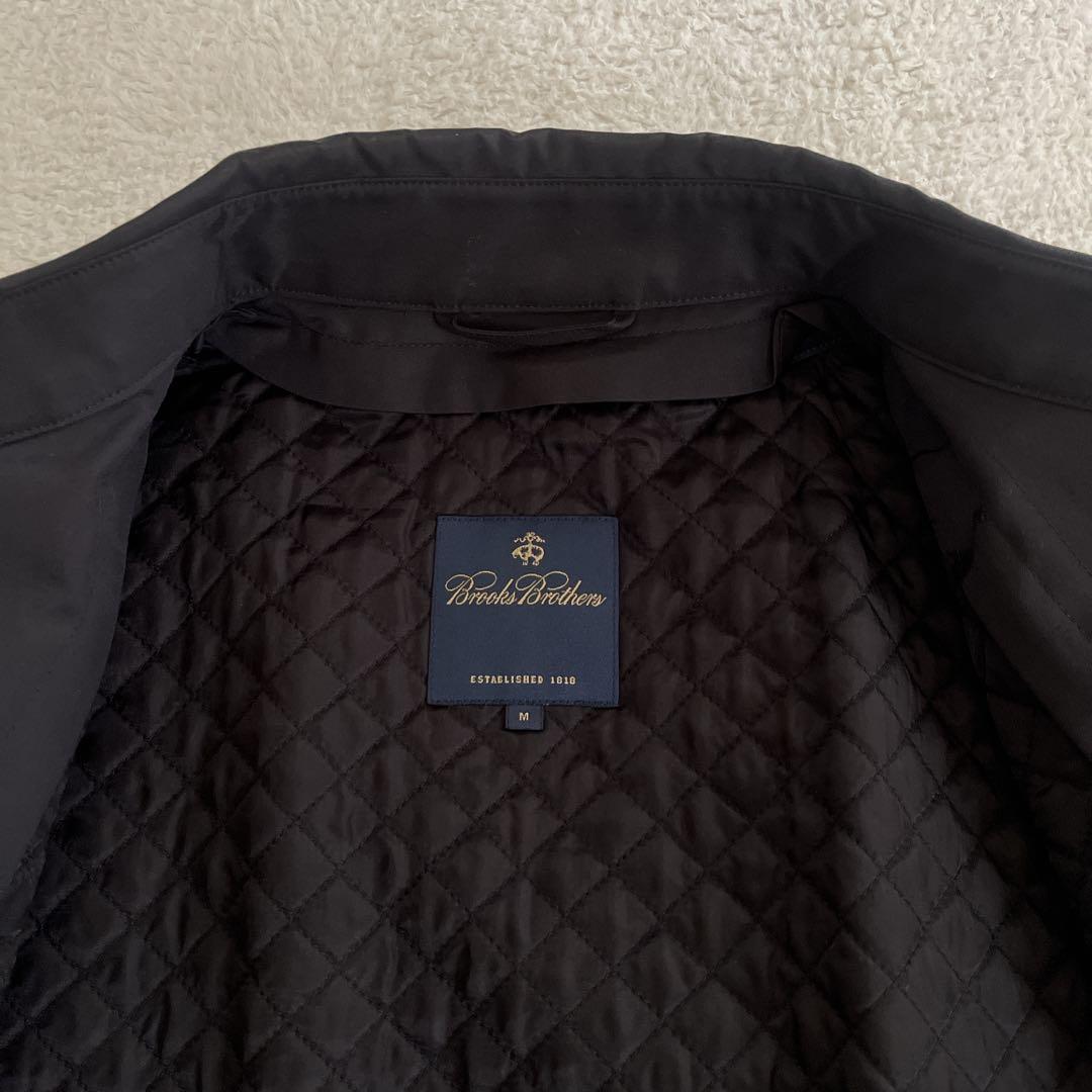 【美品】 ブルックスブラザーズ ステンカラーコート 比翼 ライナー付き 黒