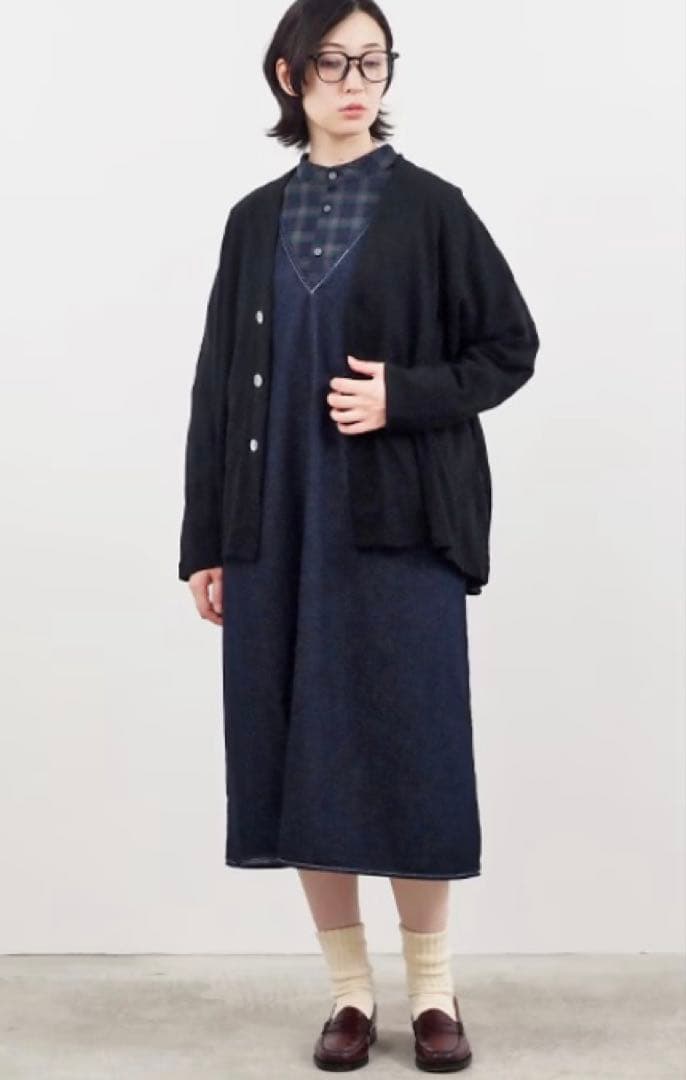 新品下げ札付き！NARU 80zムラデニムジャンパースカート