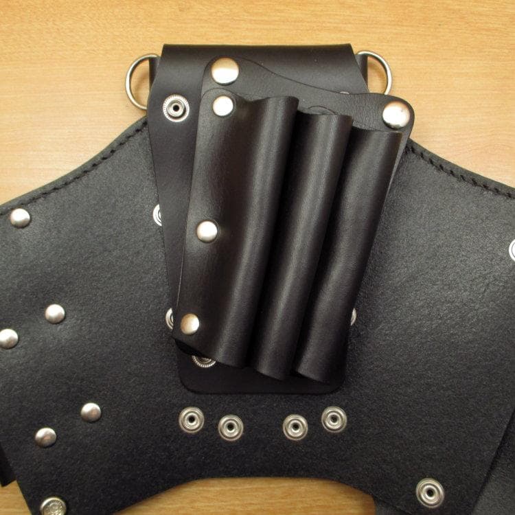 コンチョ付　オールブラック　５丁差し　 本革シザーケース　SCA-125/CKD