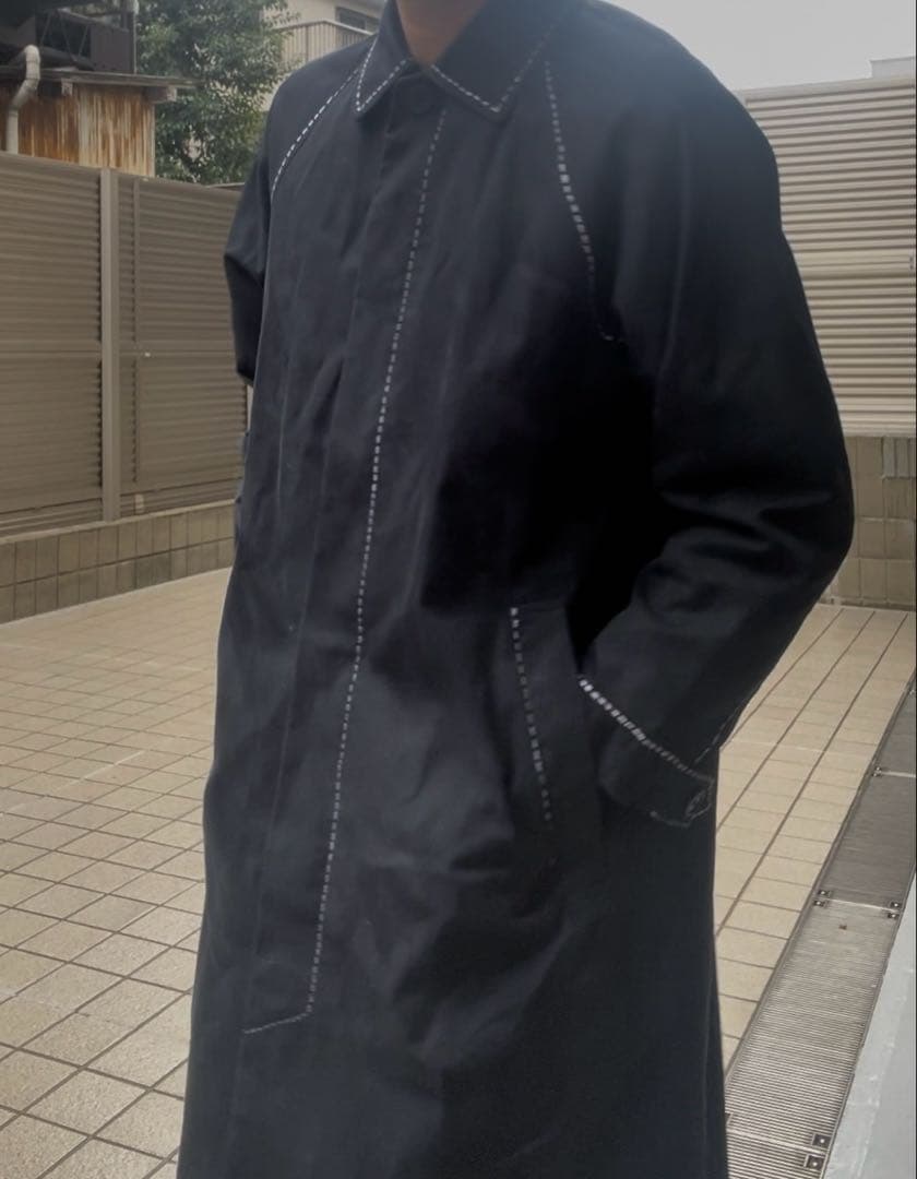 ジャケット・アウター vintage stitch graphic long coat navy