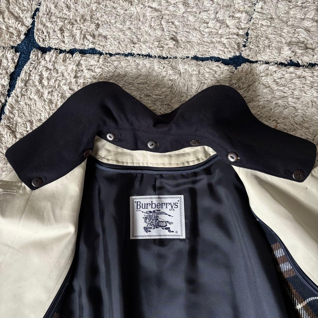 【美品✨】バーバリー　トレンチコート　ステンカラー　ホワイトベージュ　9AR