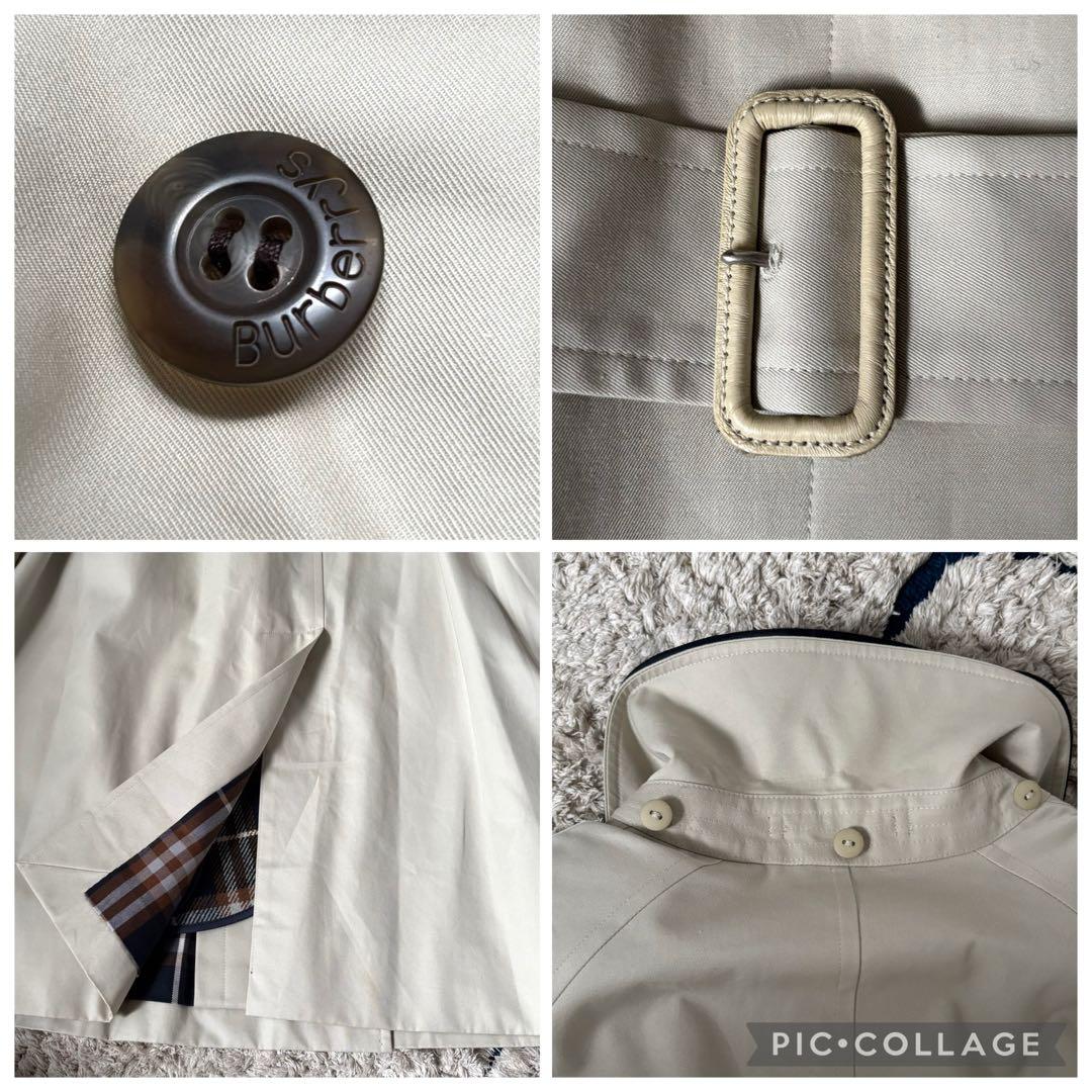 【美品✨】バーバリー　トレンチコート　ステンカラー　ホワイトベージュ　9AR