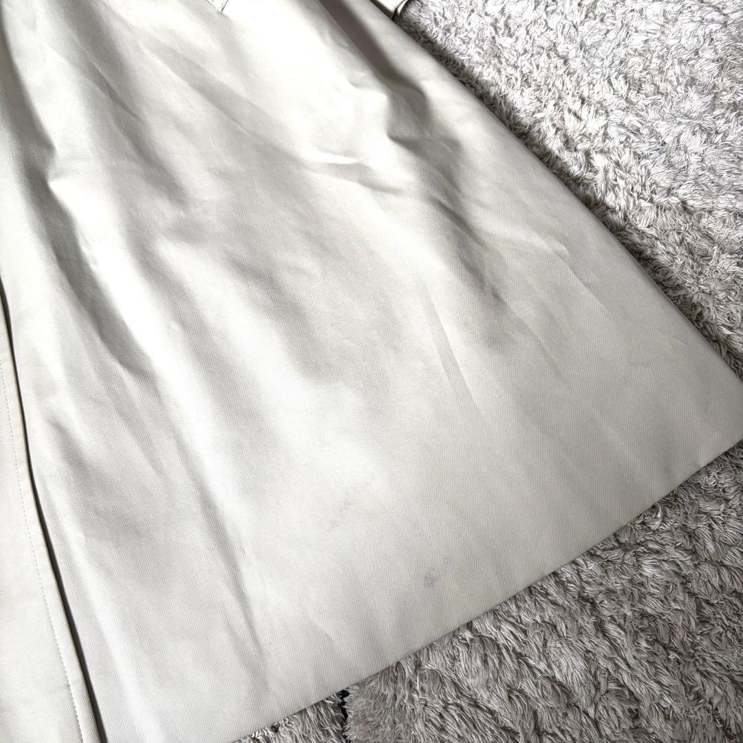 【美品✨】バーバリー　トレンチコート　ステンカラー　ホワイトベージュ　9AR