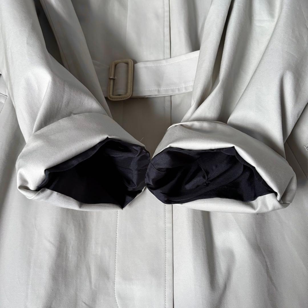 【美品✨】バーバリー　トレンチコート　ステンカラー　ホワイトベージュ　9AR