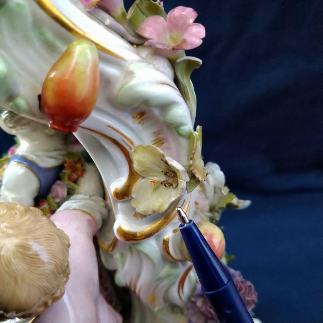 ✤1924年以前マイセン(Meissen)のキャンドルスタンド✤『春夏の寓意』✤