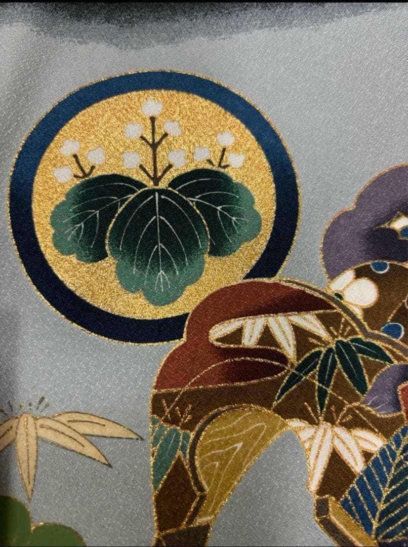 SALE　七五三　5歳男の子袴セット　黒系　キラキラ家紋　鷹　打ち出の小槌　新品