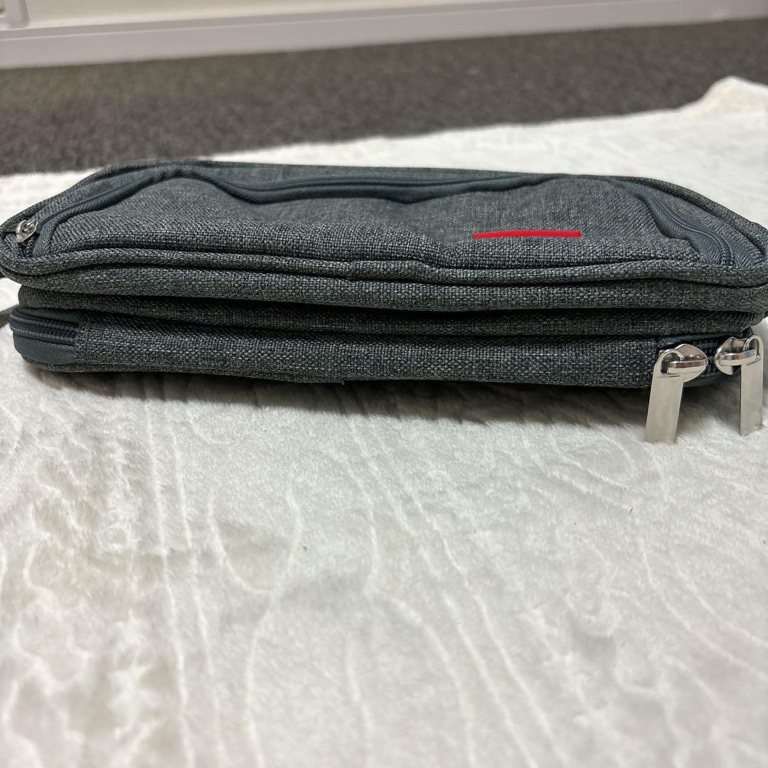 【グレー】ペンケース 文具バッグ 化粧ポーチ 収納ケース 多機能ケース 筆箱