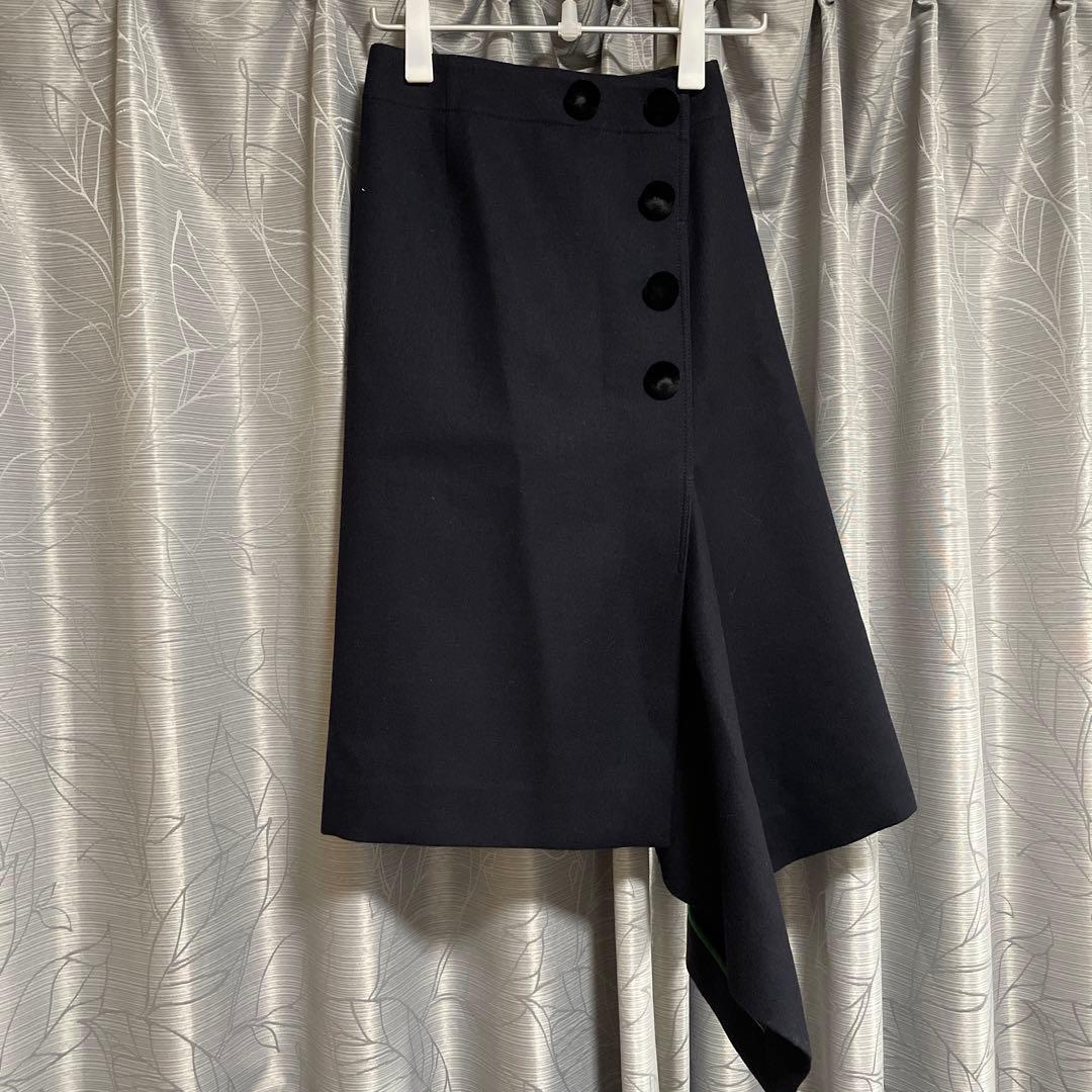 【名作】sacai 変形デザイン ウール スカート 19AW ブラック