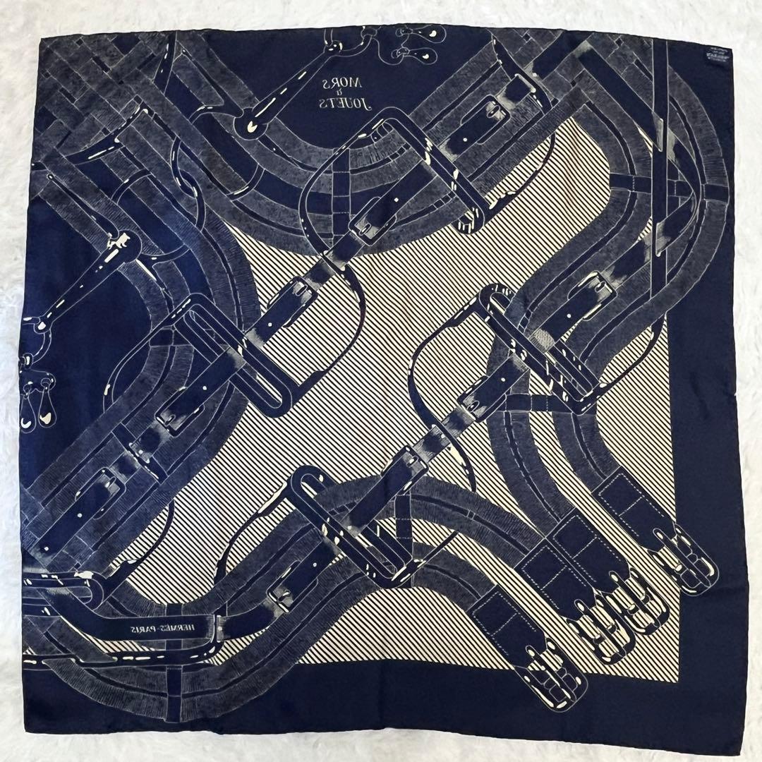 希少✨未使用✨HERMES エルメス スカーフ シルク カレ90 馬銜　馬具