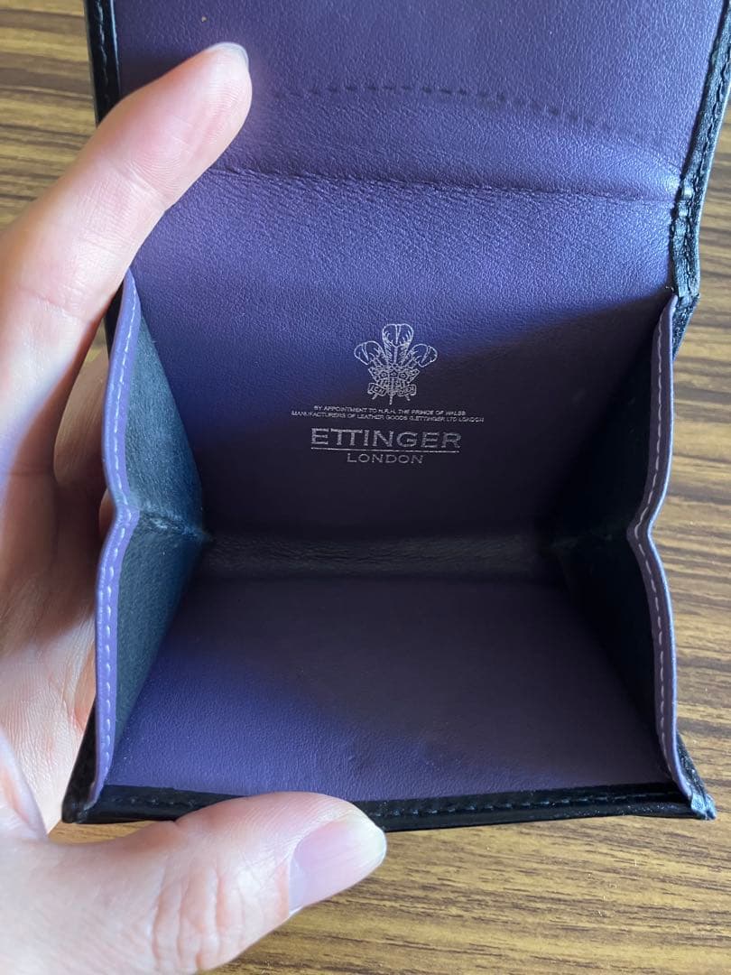 ETTINGER エッティンガー レザーケース ブラック/パープル
