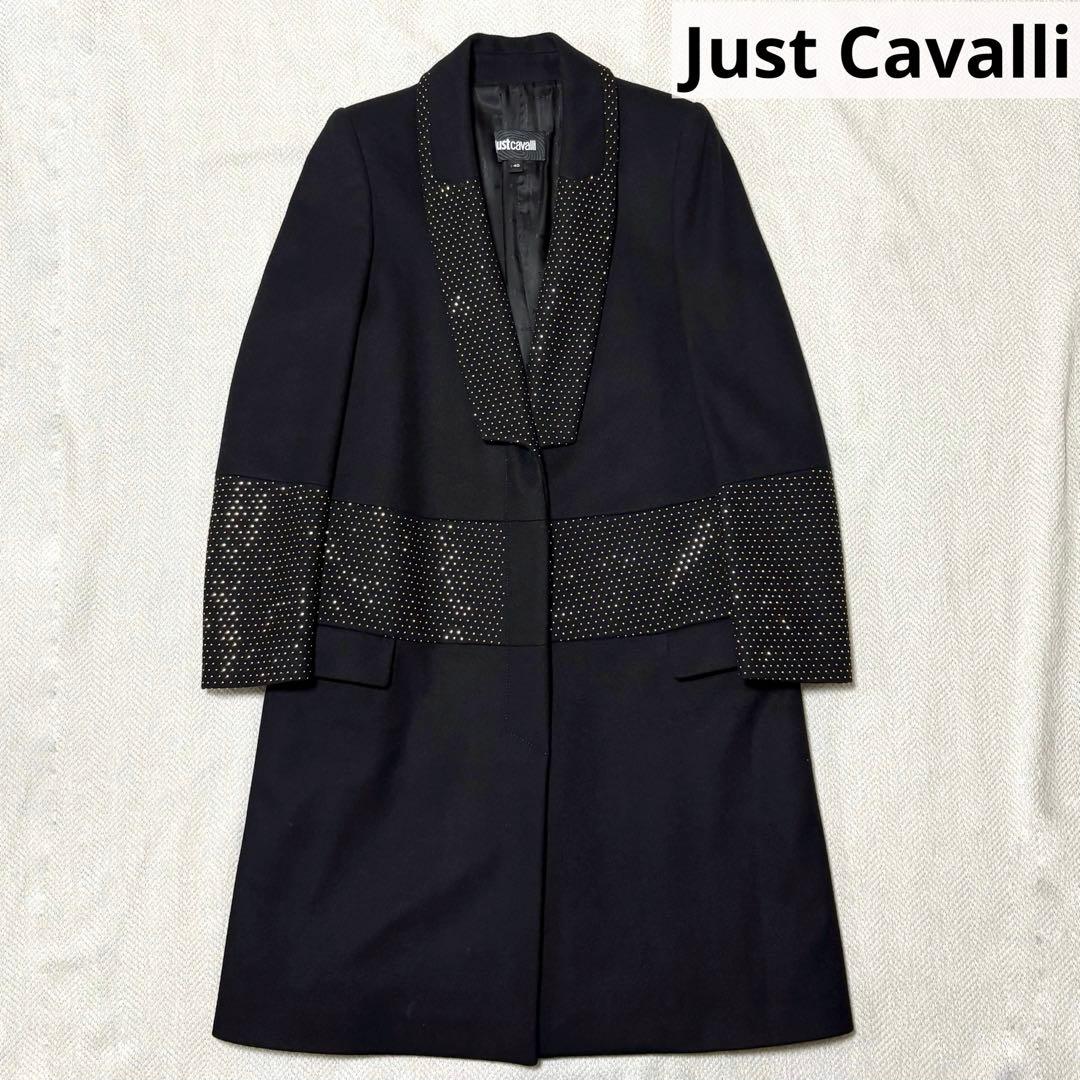 極美品 Just Cavalli イタリア製 スタッズ ロングコート