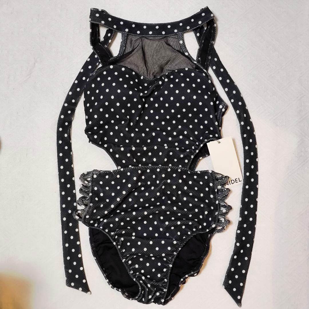タグ付 SNIDEL ホルターネックスウィムワンピース スナイデル　水玉　ドット