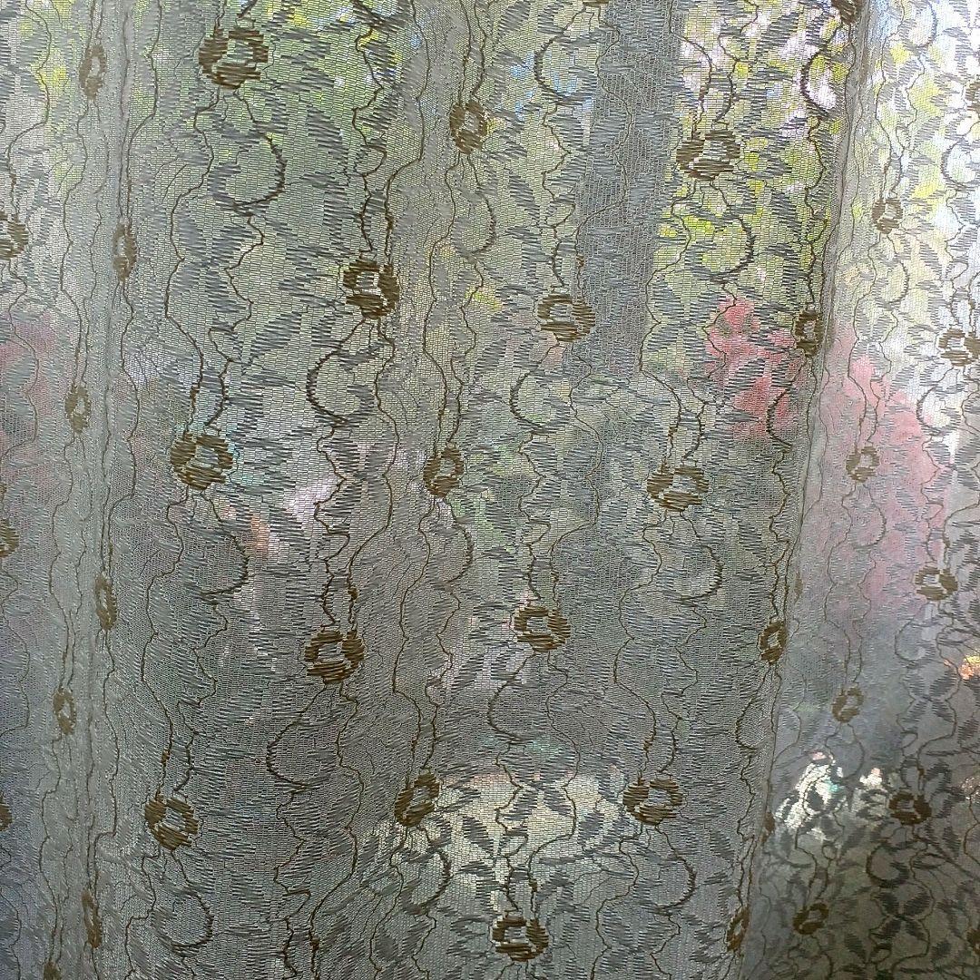 レースカーテン【☆あみたん☆様　オーダー品　花柄刺繍レース　遮熱　UV 両開き】