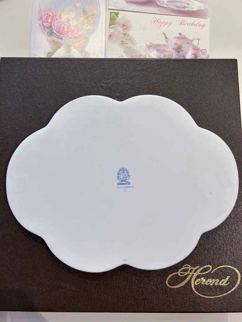 ♡奈桜♡さま御専用　ヘレンド　ウイーンの薔薇ピンク　 スカラッププレート25㎝