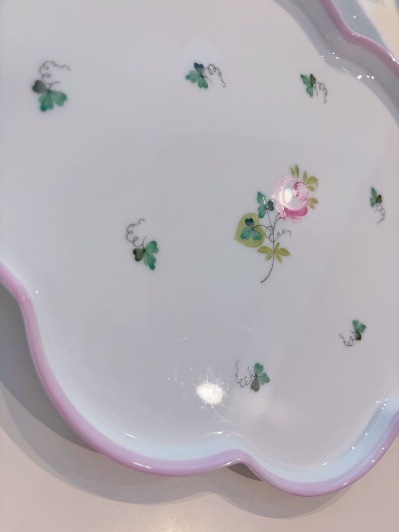 ♡奈桜♡さま御専用　ヘレンド　ウイーンの薔薇ピンク　 スカラッププレート25㎝