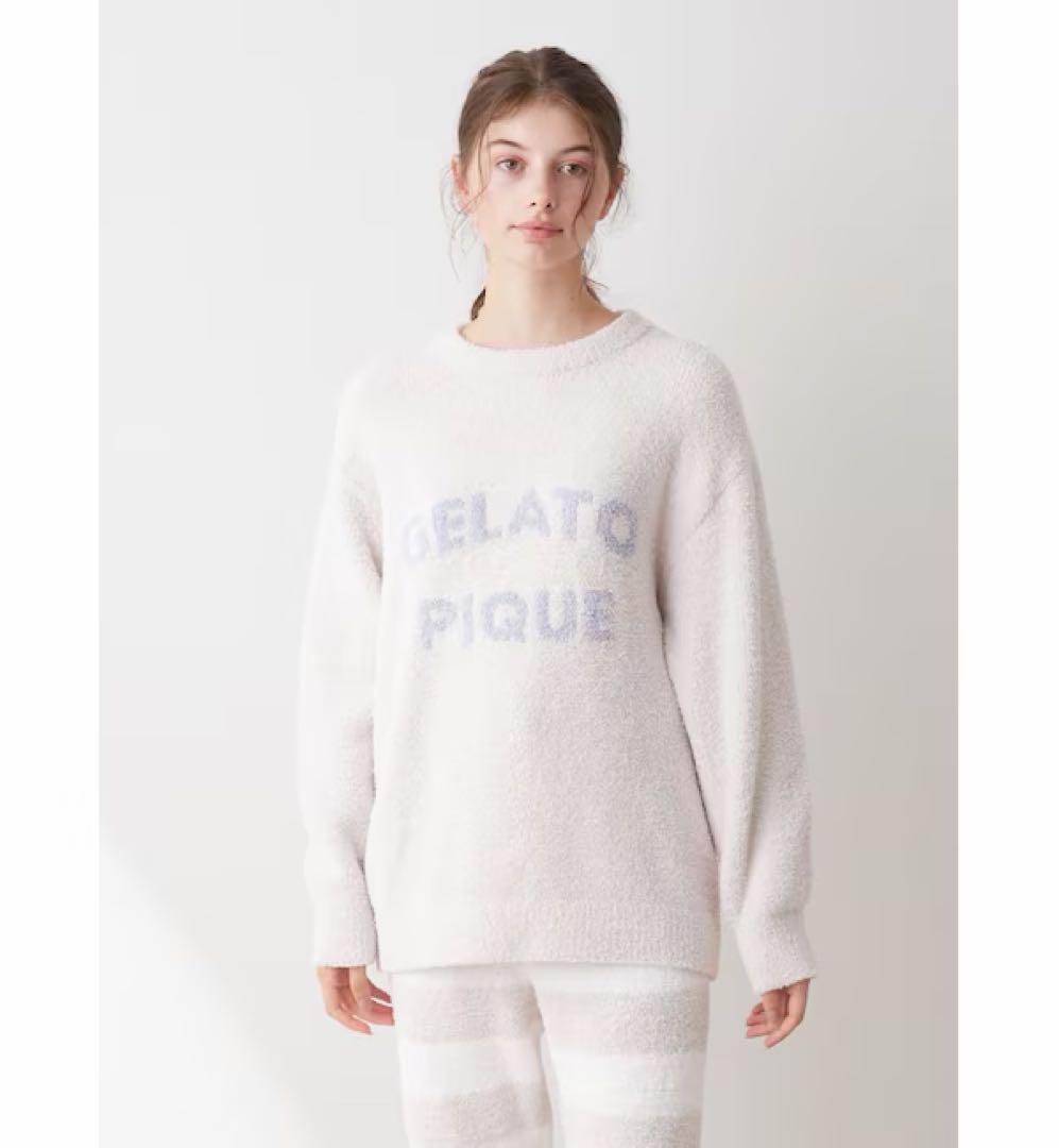 GELATO PIQUE フリースセットアップ　ベージュ トップス パンツセット