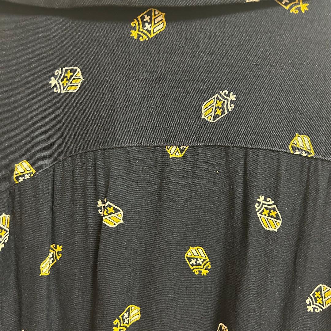 【Special】50s 60s ブラック レーヨンギャバジンシャツ　アトミック