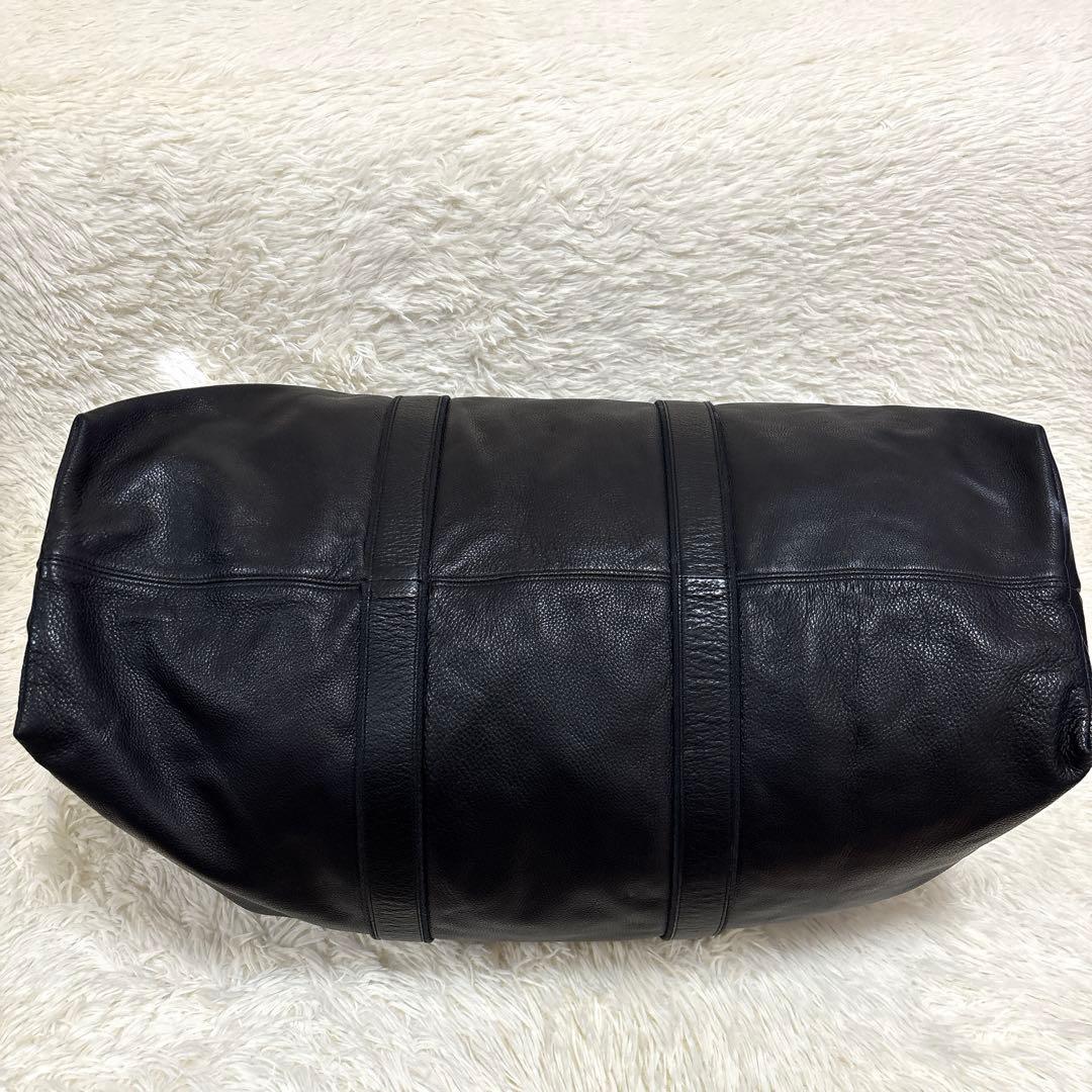 超大容量✨ ロンシャン ボストンバッグ 旅行かばん オール レザー シボ革 黒