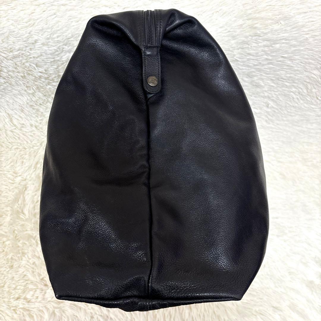 超大容量✨ ロンシャン ボストンバッグ 旅行かばん オール レザー シボ革 黒