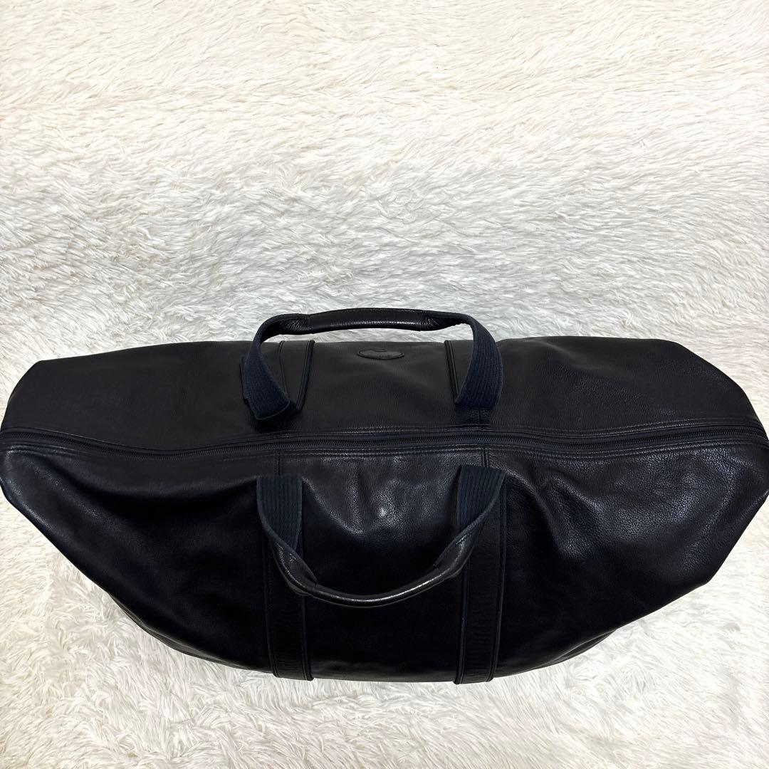 超大容量✨ ロンシャン ボストンバッグ 旅行かばん オール レザー シボ革 黒