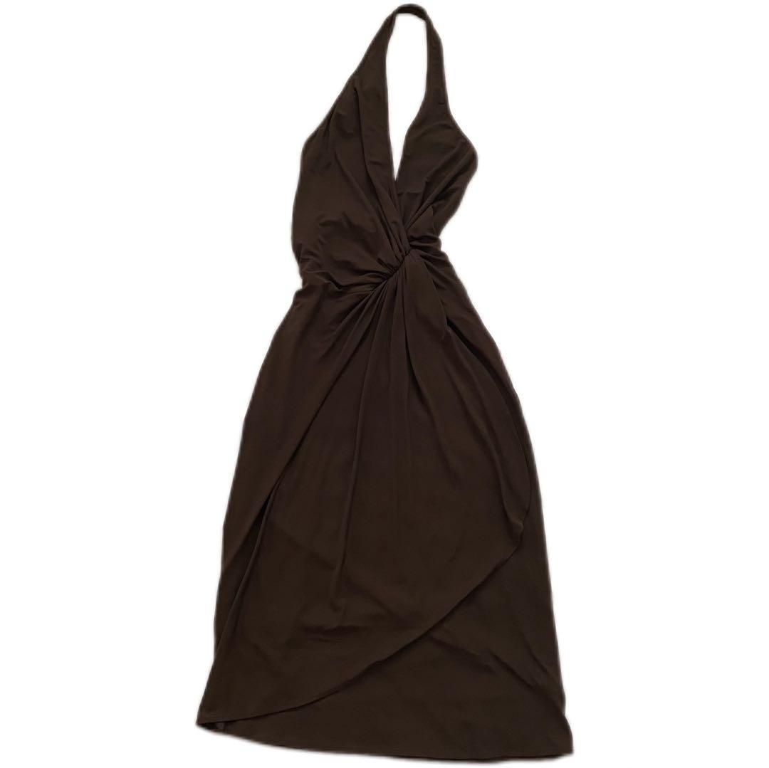 ワンピース Gucci brown halter neck dress