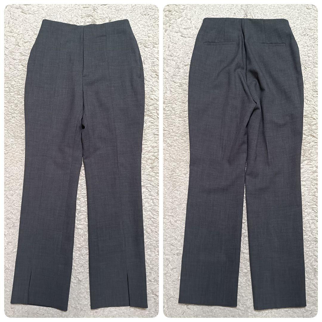 【美品】ミラオーウェン リネンライク ノーカラージャケット パンツスーツ