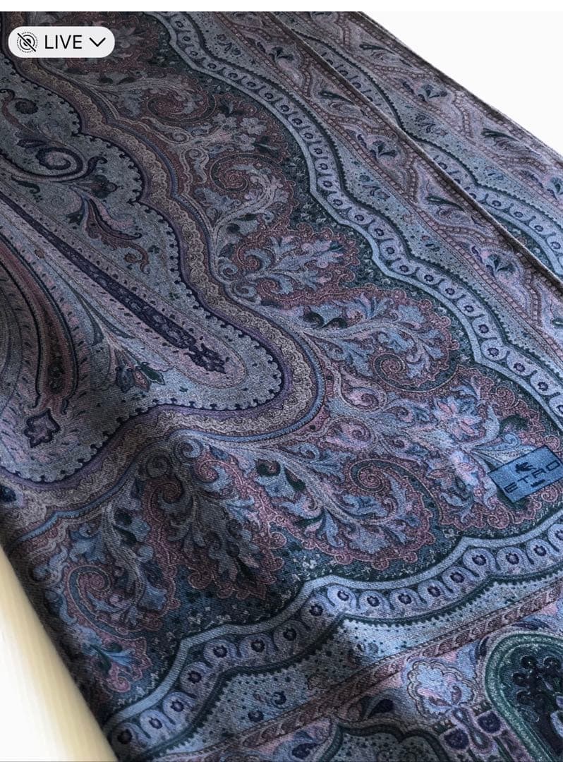 ETRO エトロ ショール ストールペイズリーSILK LANAWOOイタリア製