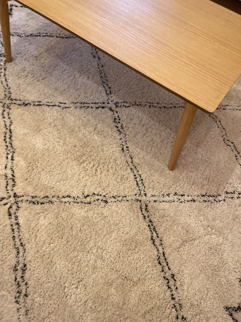 【限定値下げ】北欧系クリーム色 ダイヤモンドパターン ラグ