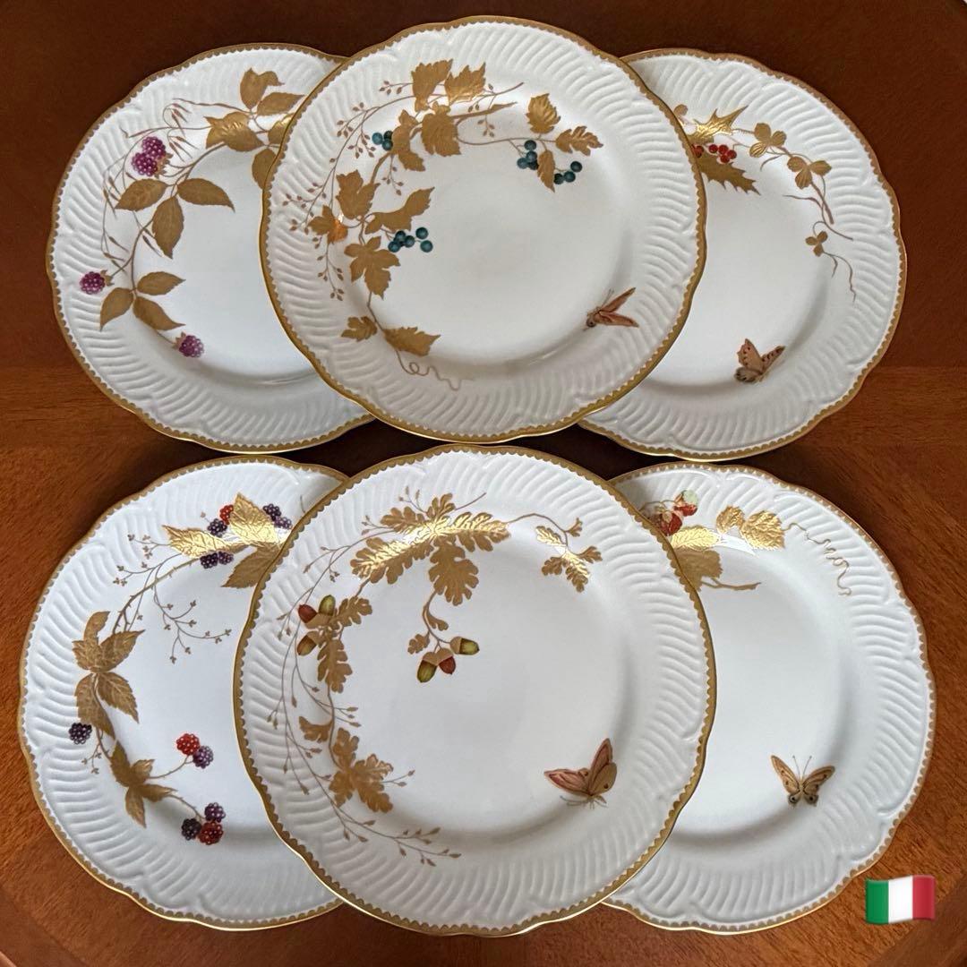 【希少品】新品　リチャードジノリ・サボイア家の絵皿★森の果実★プレート6枚