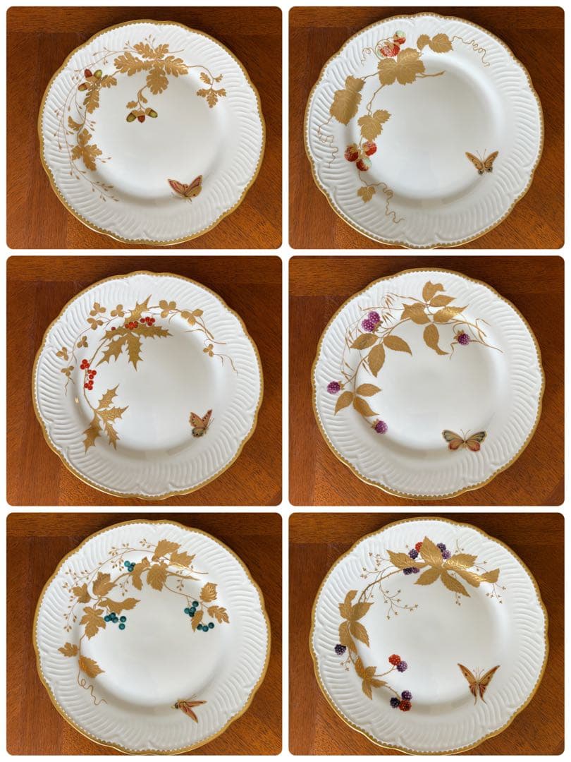 【希少品】新品　リチャードジノリ・サボイア家の絵皿★森の果実★プレート6枚