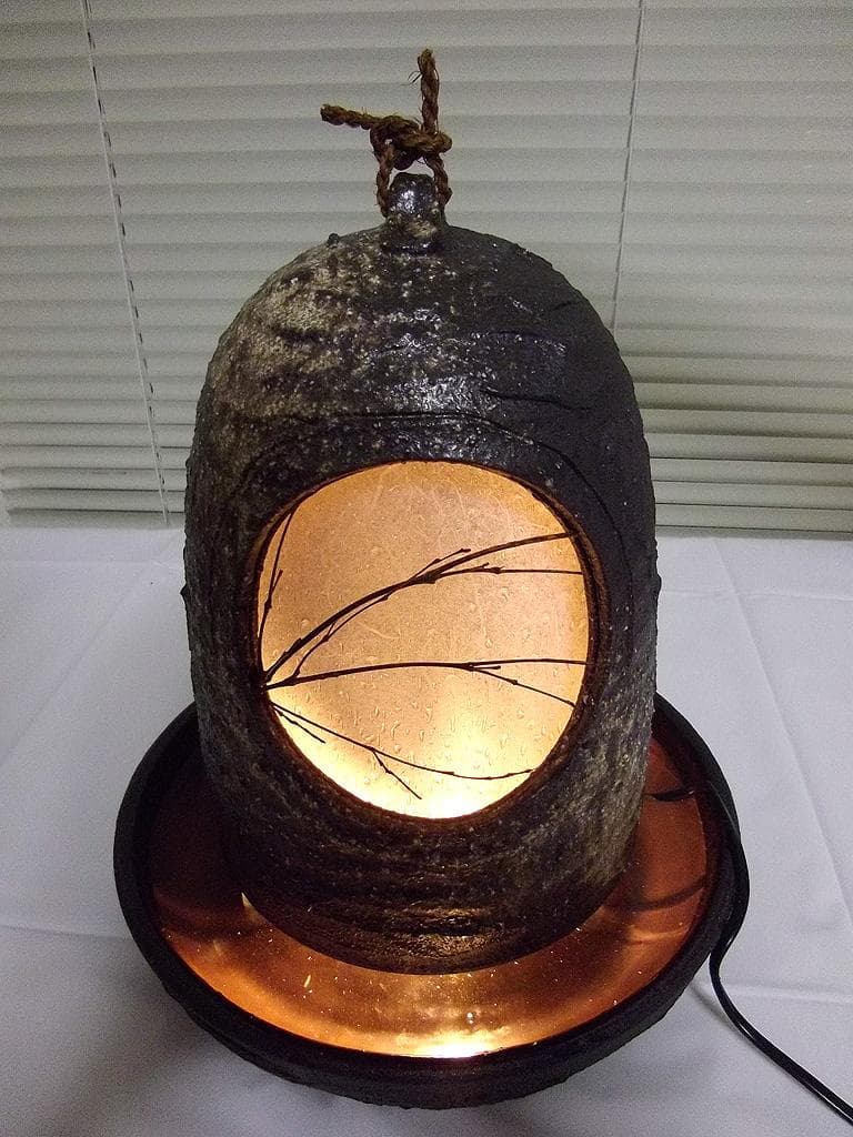 信楽焼 電動つくばい ゆらら 和風照明 噴水