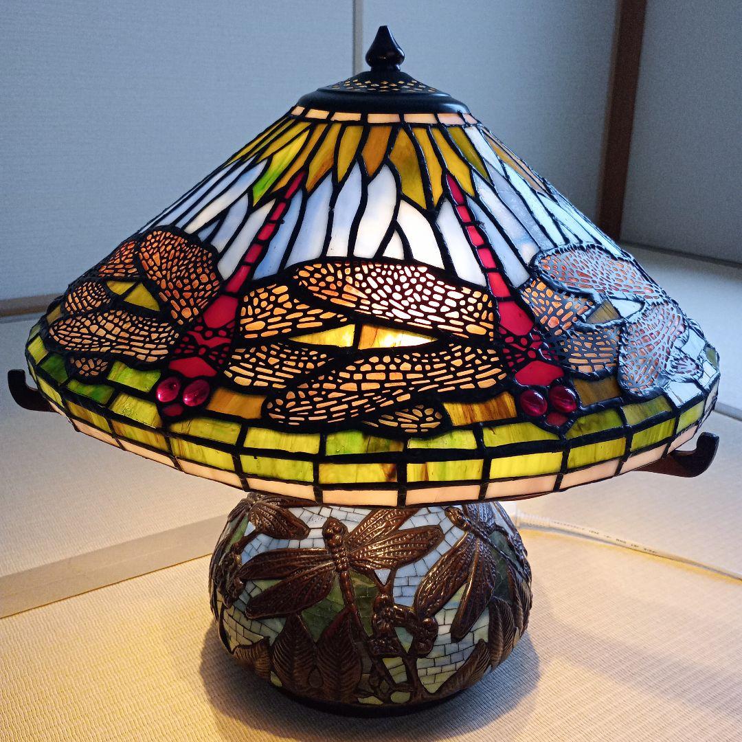 【希少の逸品】ティファニー レプリカステンドグラスランプ ドラゴンフライ