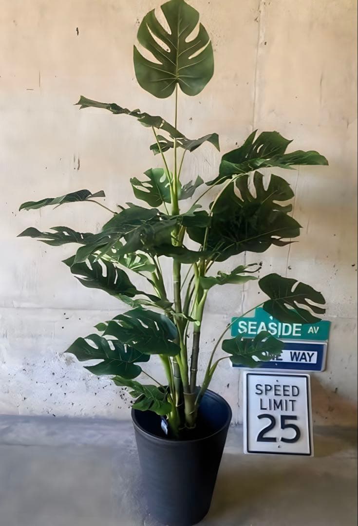 光触媒　人工観葉植物　ウォールグリーン　フェイクグリーン　モンステラ12080