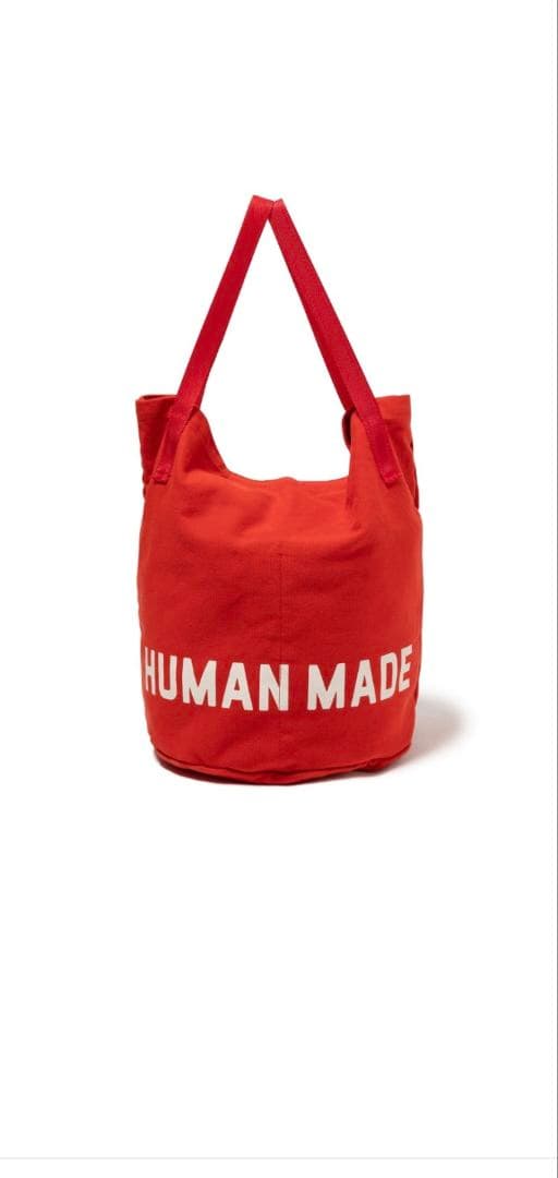 HUMAN MADE レッド トートバッグ　ノベルティ缶ケース付