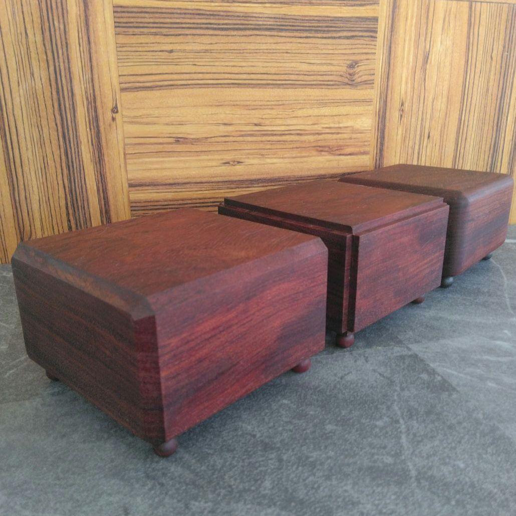 飾り台 　ブビンガ無垢材 　3点セット