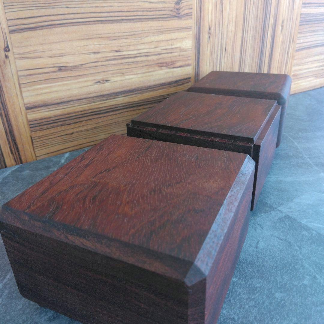 飾り台 　ブビンガ無垢材 　3点セット