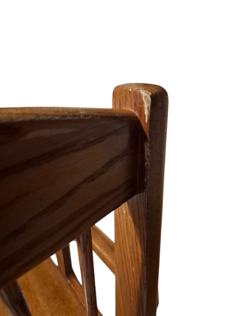 肘付き 木製 ダイニングチェア 濃茶 国産家具 レトロ 椅子